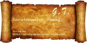 Gerstenmeier Tomaj névjegykártya